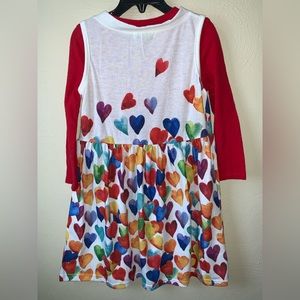Girls 4T vibrant Valentine heart dress & old navy long sleeve top